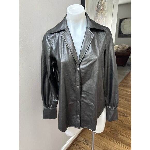 Brochu Walker Metallic Faux Leather Shirt Size Xs - Picture 1 of 3